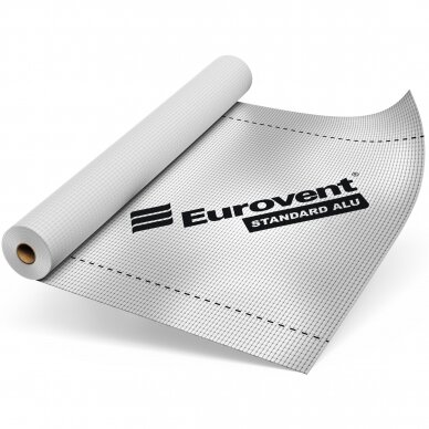 Garo izoliacinė plėvelė Eurovent STANDARD ALU 110 (110gr/m2; 75m2; armuota)