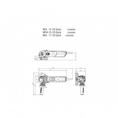 Kampinis šlifuoklis WE 17-125 Quick, Metabo 8